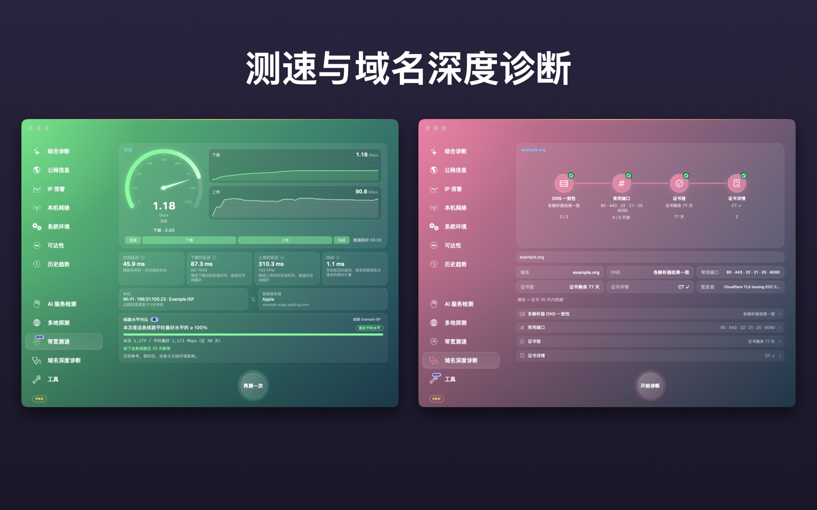 测速与域名诊断